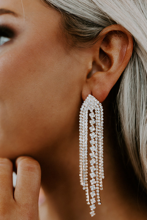 Love To Twirl Rhinestone Earrings In Gold Image - 2
