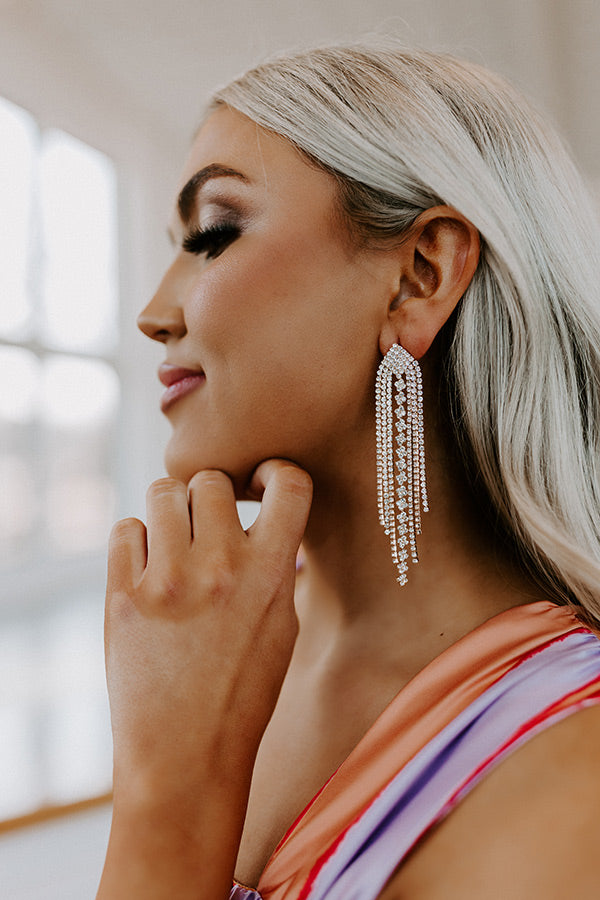 Love To Twirl Rhinestone Earrings In Gold Image - 1