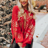 Falling Snowflakes Sweater In Red Image - 1