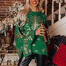 Falling Snowflakes Sweater In Green Image - 1