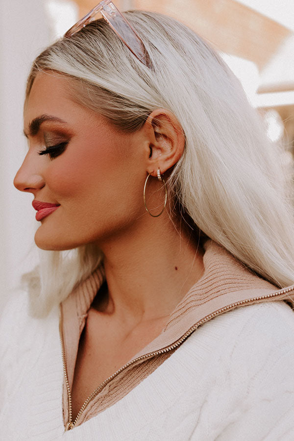 Incredible Love Hoop Earrings in Gold Image - 2