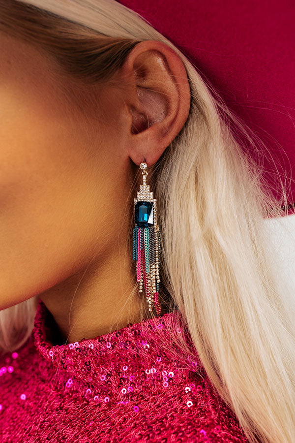 Shiny and Chic Earrings In Blue Image - 2
