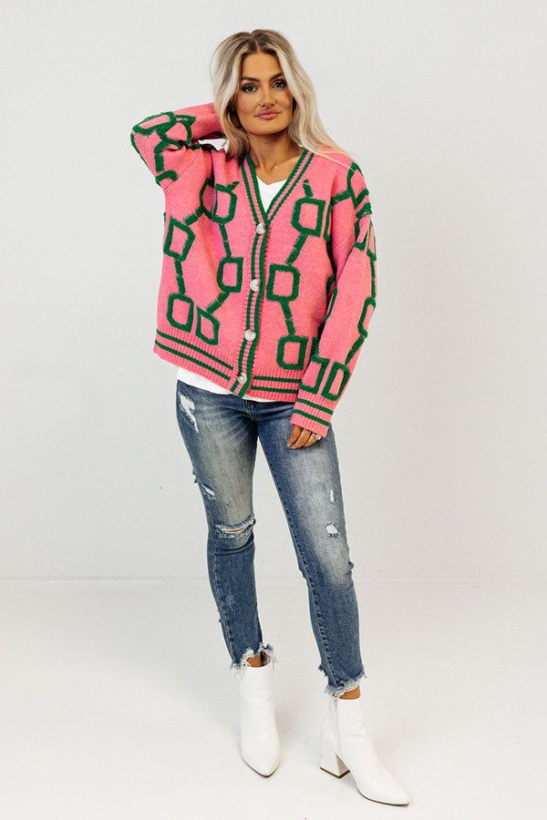 Chilly Morning Cardigan In Pink Image - 2