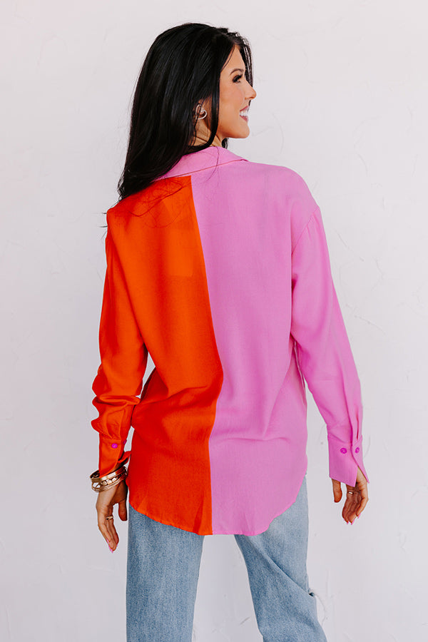 Happy Attitude Color Block Top Image - 1
