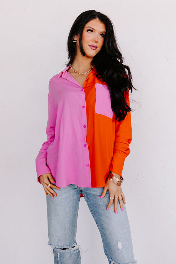Happy Attitude Color Block Top Image - 1