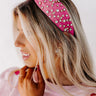 Glittery Confessions Rhinestone Headband In Hot Pink Image - 1