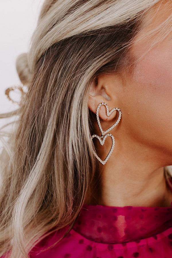 Heart On The Line Earrings in Pearl Image - 2