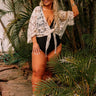 Sail The Day Away Front Tie Crochet Top in Cream Curves Image - 1