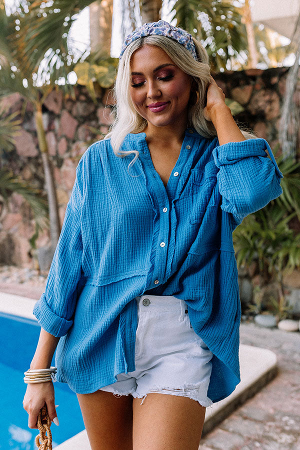 Sunny Forecast Tunic In Ocean Blue