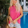 California Coastal Escape Shift Top in Hot Pink Image - 1
