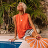 California Coastal Escape Shift Top in Tangerine Image - 1