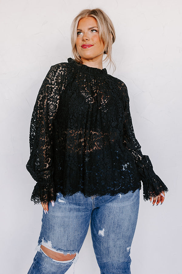 Lovestruck Babe Lace Top in Black Curves Image - 1