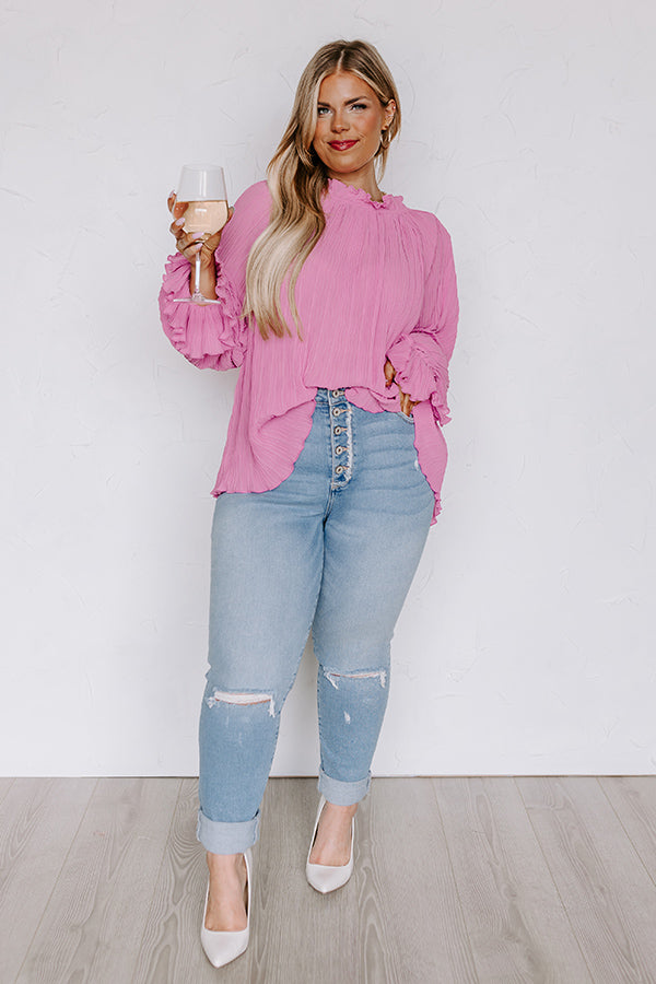 Tea Party Vibes Pleated Top in Blush Curves Image - 2