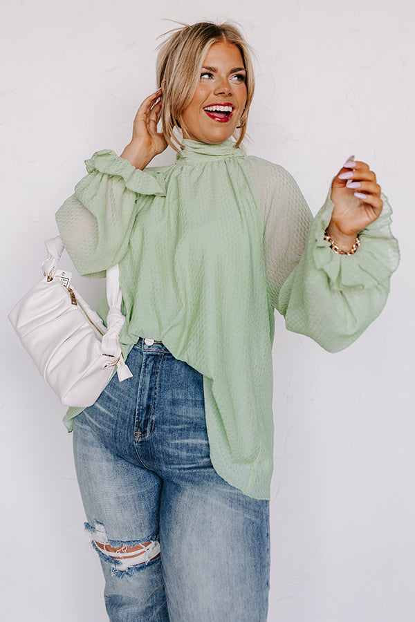 Simply Polished Shift Top in Mint Curves Image - 1
