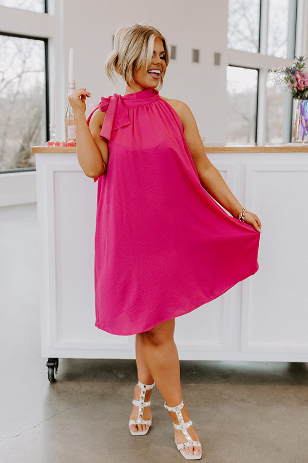 Friday Night Glam Shift Dress In Hot Pink Curves Image - 4