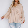 Claim To Love Ruffle Top in Beige Curves Image - 1
