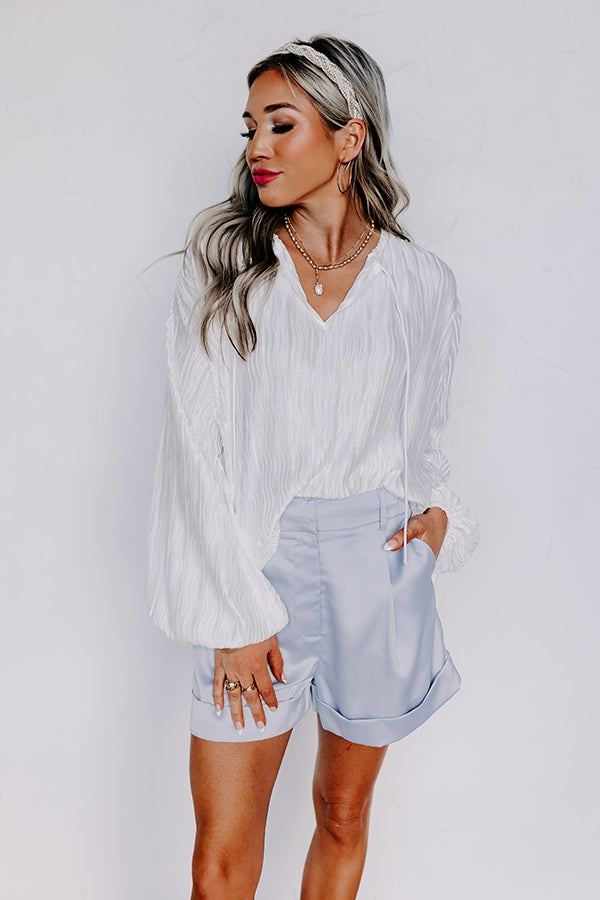Posh Days Pleated Shift Top in White Image - 4