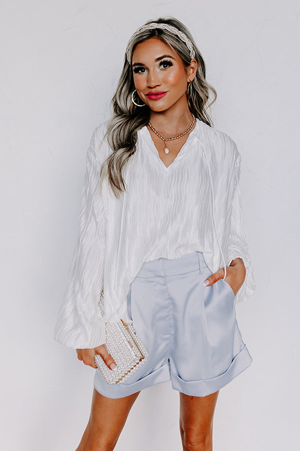 Posh Days Pleated Shift Top in White Image - 1