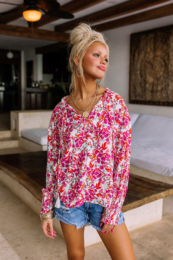 Malibu Pier Floral Shift Top in Pink Image - 2