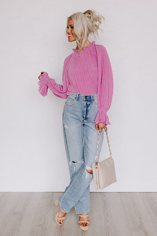 Tea Party Vibes Pleated Top in Blush Image - 1