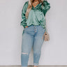Siren Song Satin Shift Top In Ocean Wave Curves Image - 1