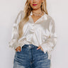 Siren Song Satin Shift Top In Cream Curves Image - 1