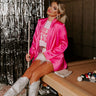 Mainstream Drama Satin Blazer in Hot Pink Image - 1
