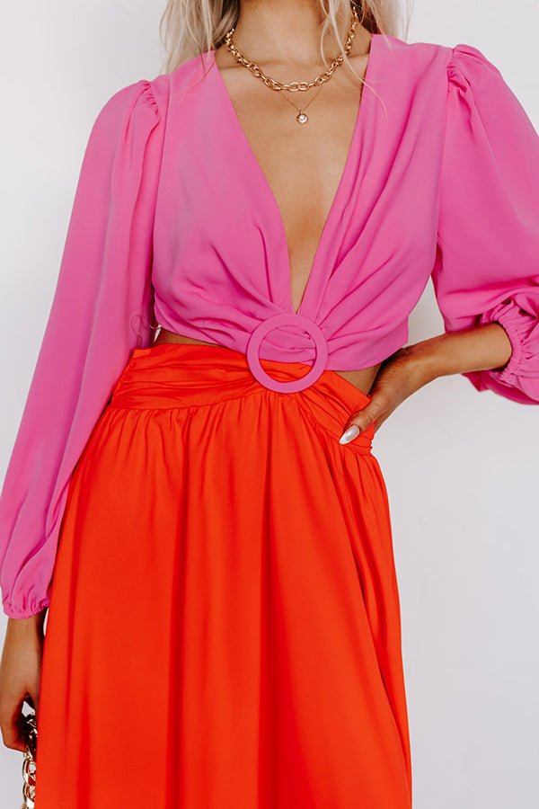 Hotel Plaza Cut Out Maxi Dress in Scarlet Image - 3