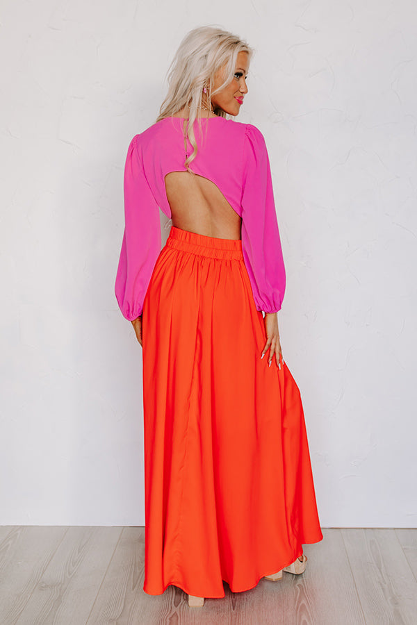 Hotel Plaza Cut Out Maxi Dress in Scarlet Image - 5