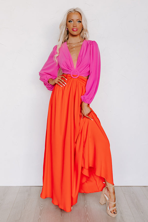Hotel Plaza Cut Out Maxi Dress in Scarlet Image - 1