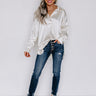 Siren Song Satin Shift Top In Cream Image - 1