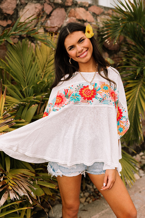 Heading To Paradise Embroidered Top Image - 2