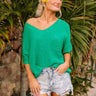 Rise And Grind Knit Top In Green Image - 1