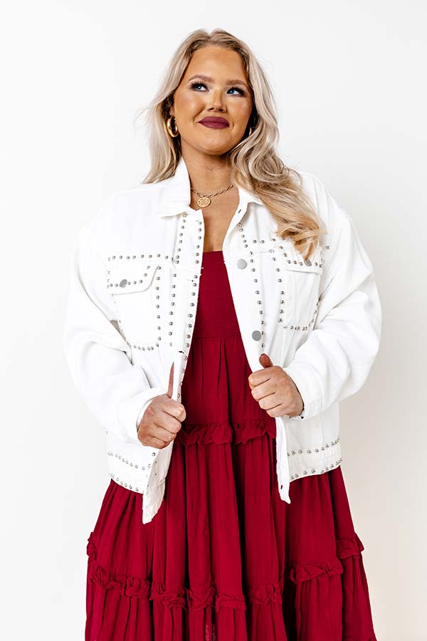 Closer To Home Studded Denim Jacket Curves Image - 1