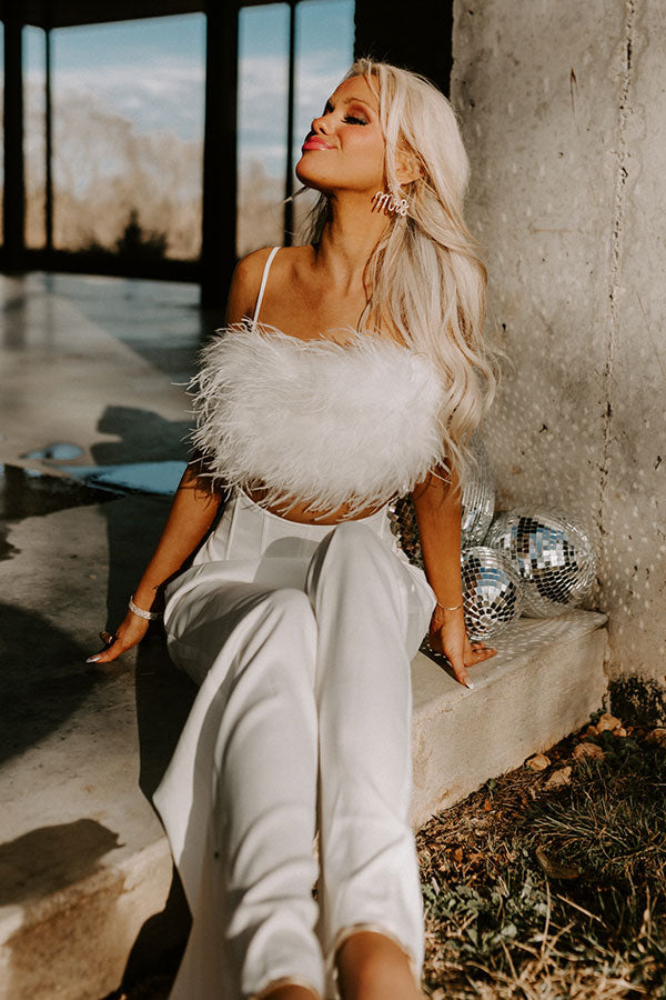 Luxe Feeling Feather Crop Top Image - 1