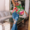 Blooming Beauty One Shoulder Top In Kelly Green Image - 1