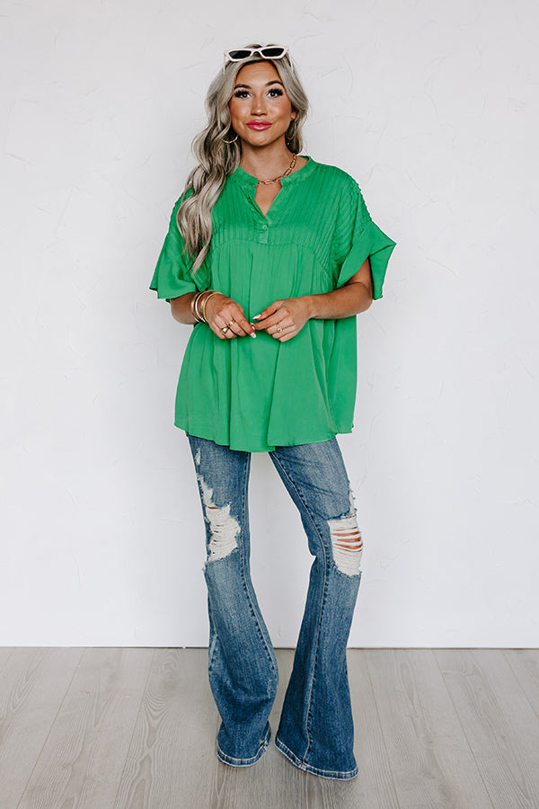 Cute Crew Shift Top in Kelly Green Image - 2