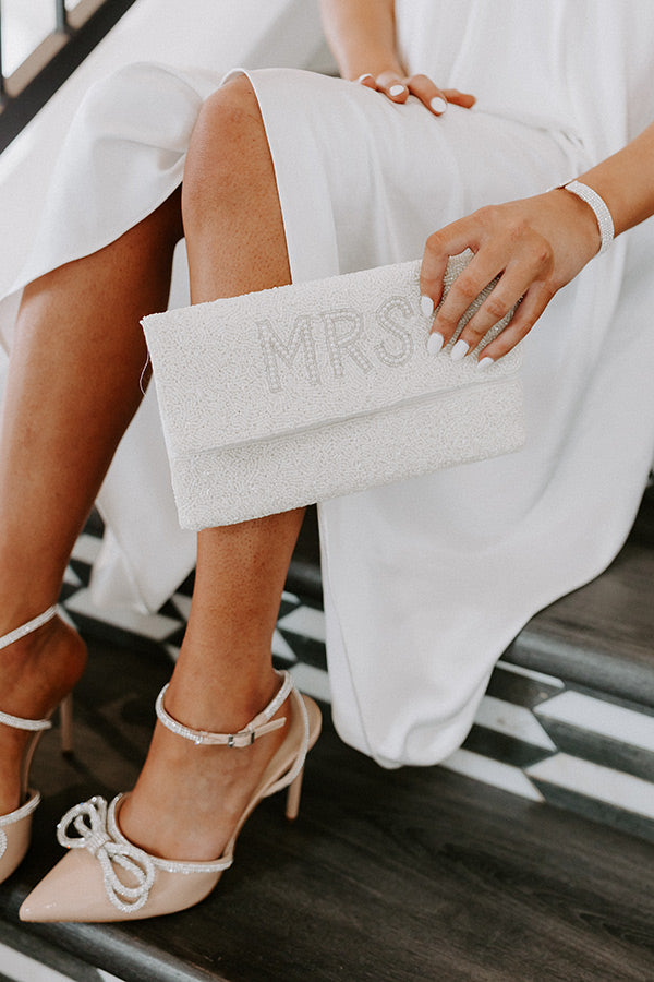Mrs. Embellished Pearl Clutch