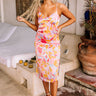 Saw An Angel Satin Midi In Blooming Dahlia Image - 1