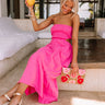 A Perfect Day Cut Out Midi In Hot Pink Image - 1