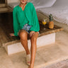 Shells By The Coast Button Up In Kelly Green Image - 1