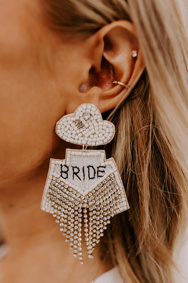 Southern Bride Beaded Earrings In Ivory Image - 2
