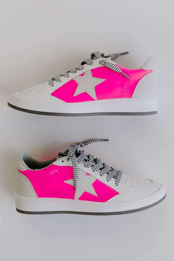The Lily Children's Vintage Sneaker in Neon Pink Image - 5