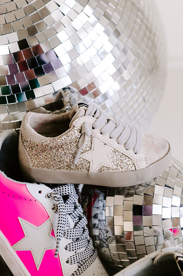 The Paula Toddler's Vintage Sneaker in Gold Image - 1