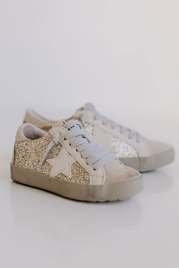 The Paula Toddler's Vintage Sneaker in Gold Image - 2