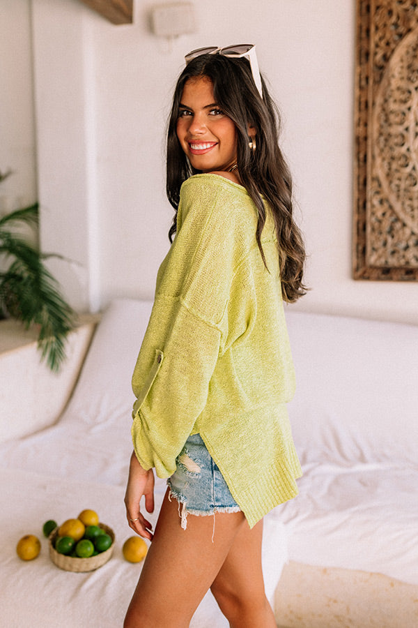 Dreams And Desires Knit Top In Lime Punch Image - 3