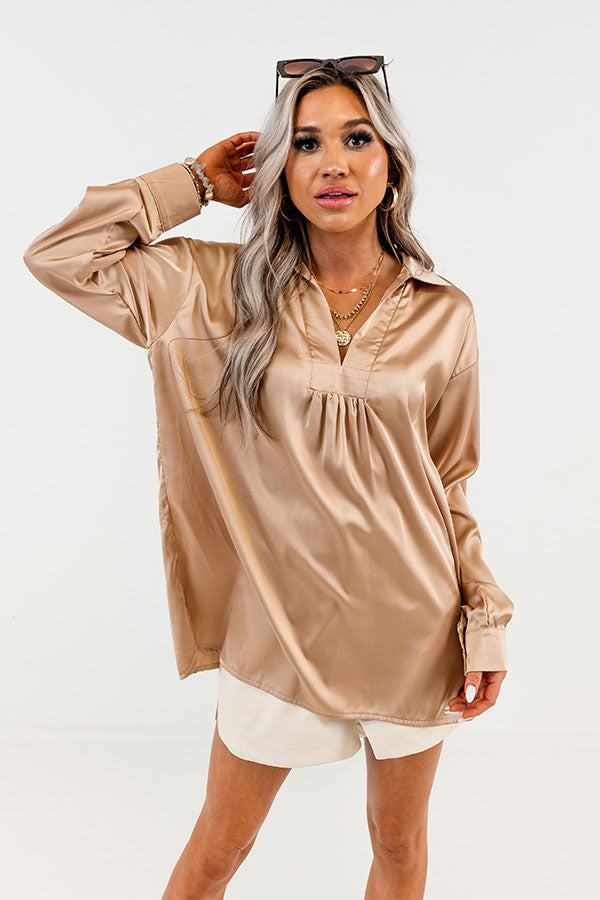 Reaching Out To You Shift Top In Taupe Image - 3