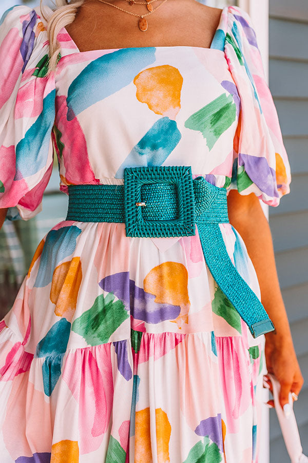 Love By The Coast Woven Belt In Turquoise Image - 2