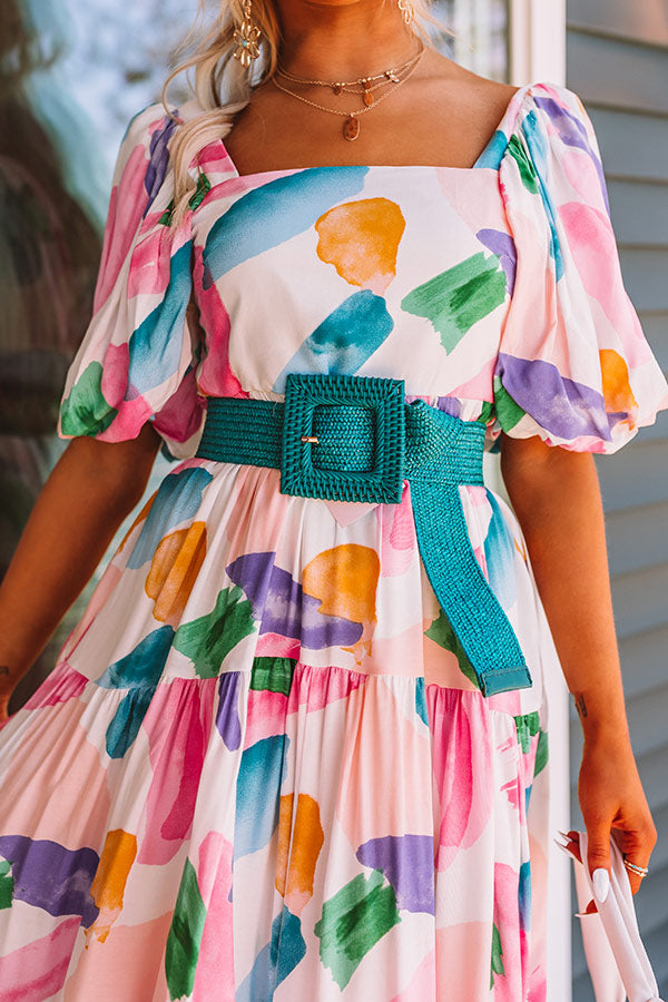 Love By The Coast Woven Belt In Turquoise Image - 1