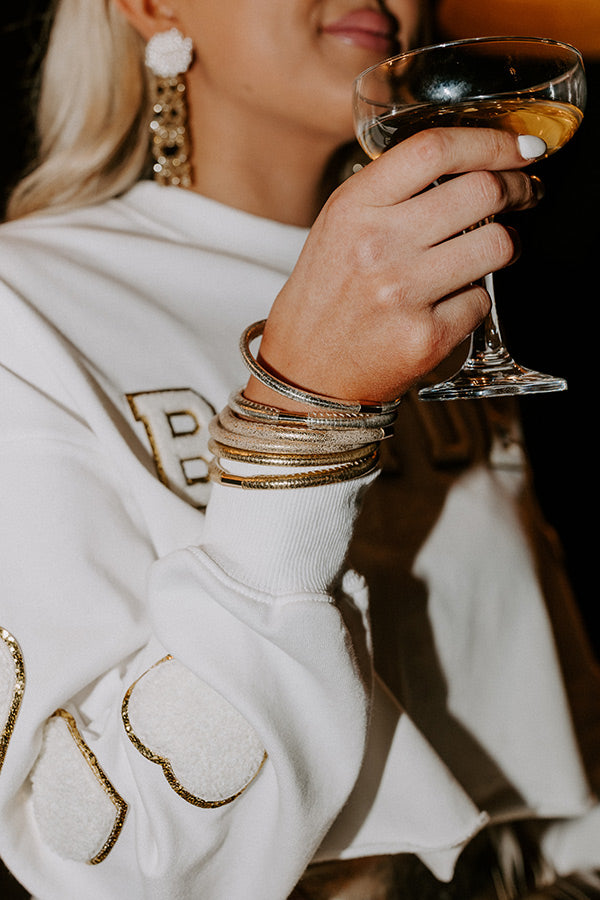 Wave To You Bangle Bracelet Set In Gold